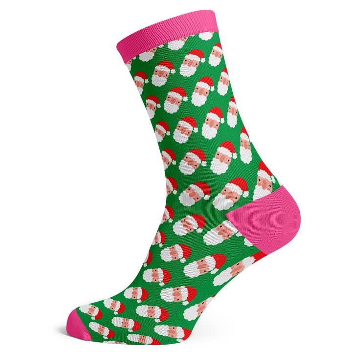 Heads Up Santa Socks for wholesale by Socks To Be You