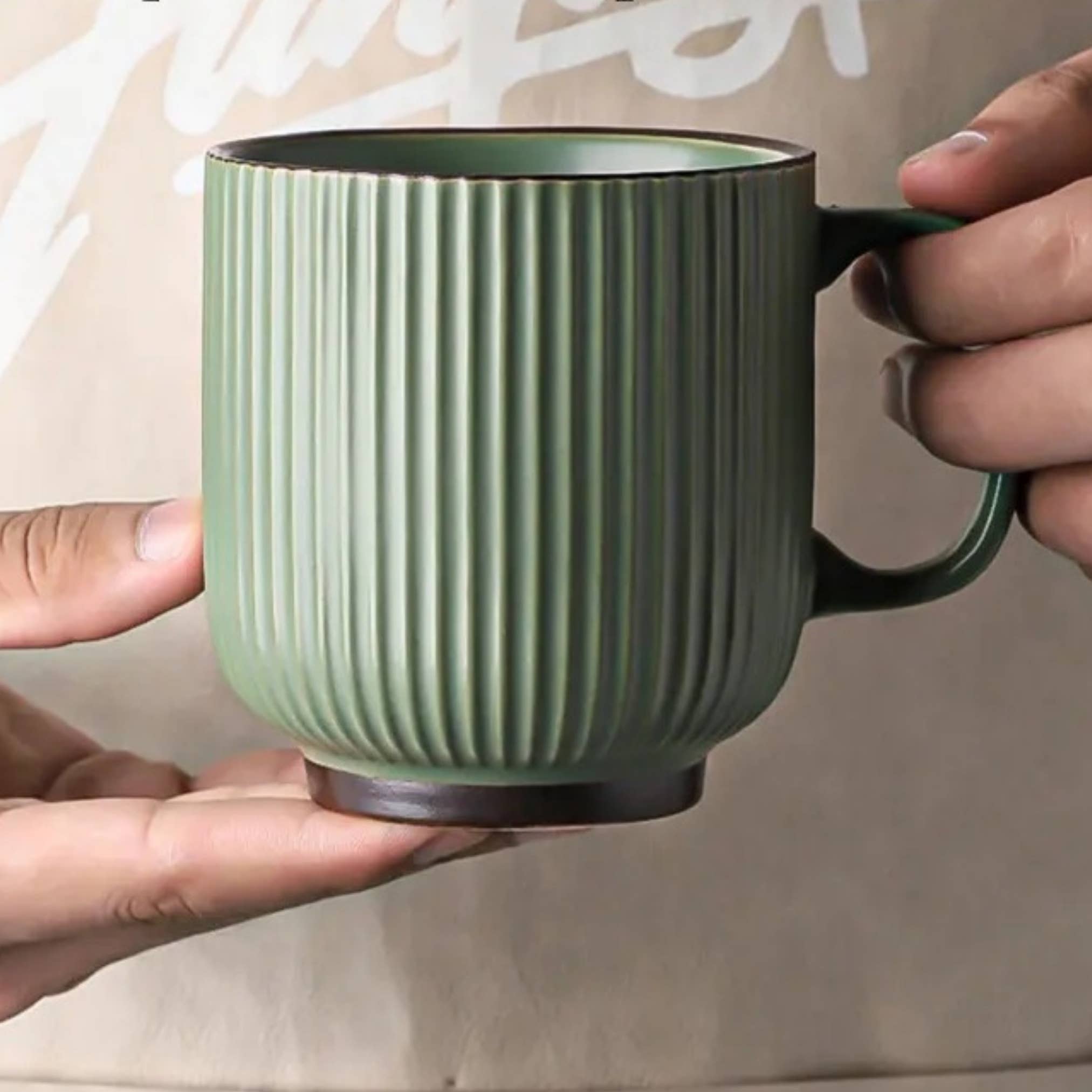 The Arinna Collection LLC - Wholesale Coffee Mug - Coffee Mug with Striped Modern Vintage Nordic Style-12 oz 0