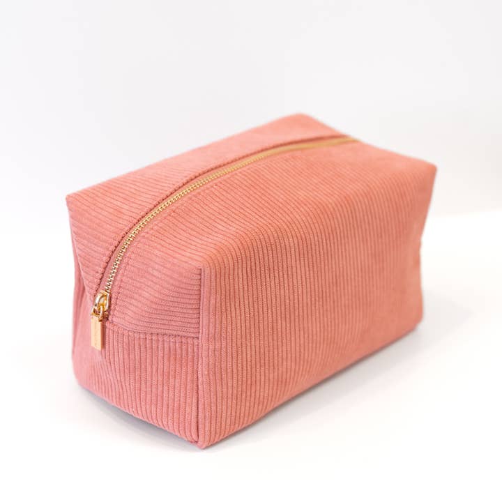 Elyse Breanne Design - Wholesale Makeup/Cosmetic Bag - Peony Corduroy Cosmetic Bag4