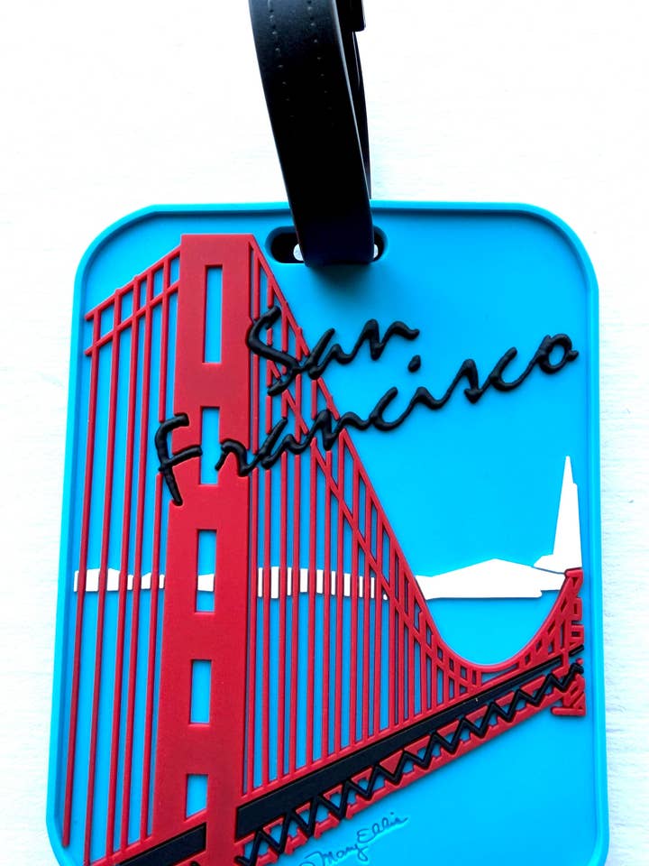 San Francisco Golden Gate Bridge Souvenir 3-D Luggage Tag for wholesale by Mary Ellis