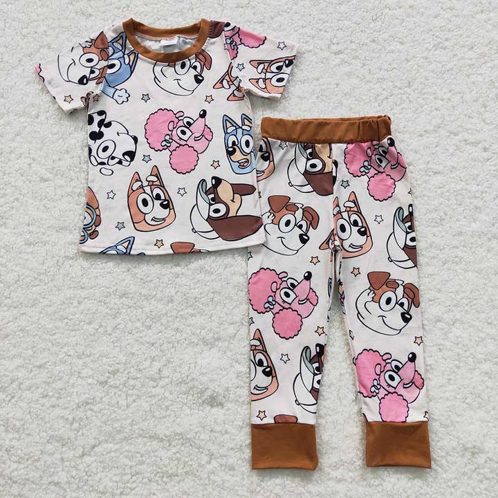 Baby Kids Cute Dogs Pajamas Clothes Sets for wholesale by Aier Wholesale