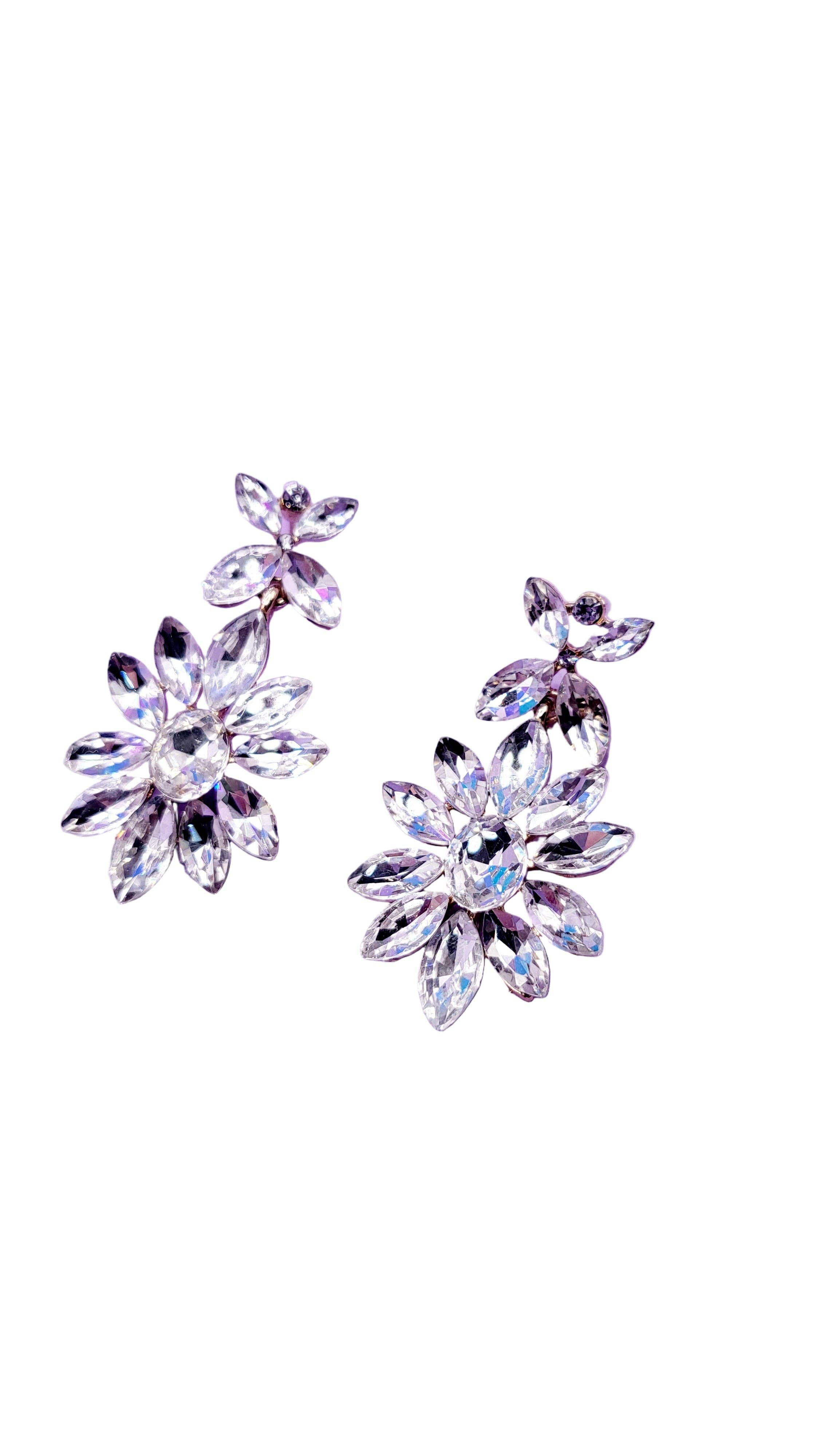 Arya Jewellery Wholesale – wholesale Dangle earrings – Black Flower Crystal Drop & Dangle Earrings1