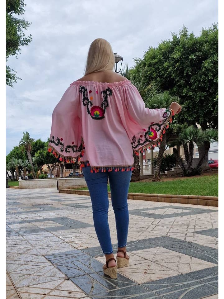 TABITHA - Wholesale Blouse - Women's - Mexican Embroidered Blouse9