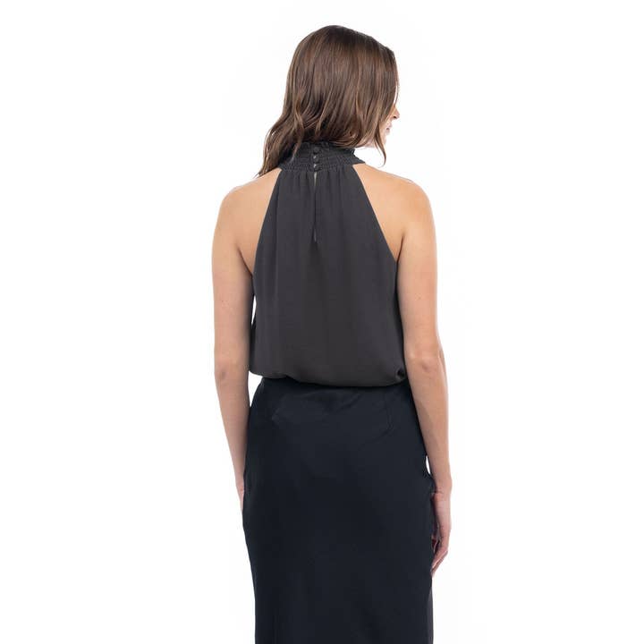 Naked Zebra Rack - Wholesale Tank Top - Women's - Halter Mock Neck Smocked Rounded Hem Top5