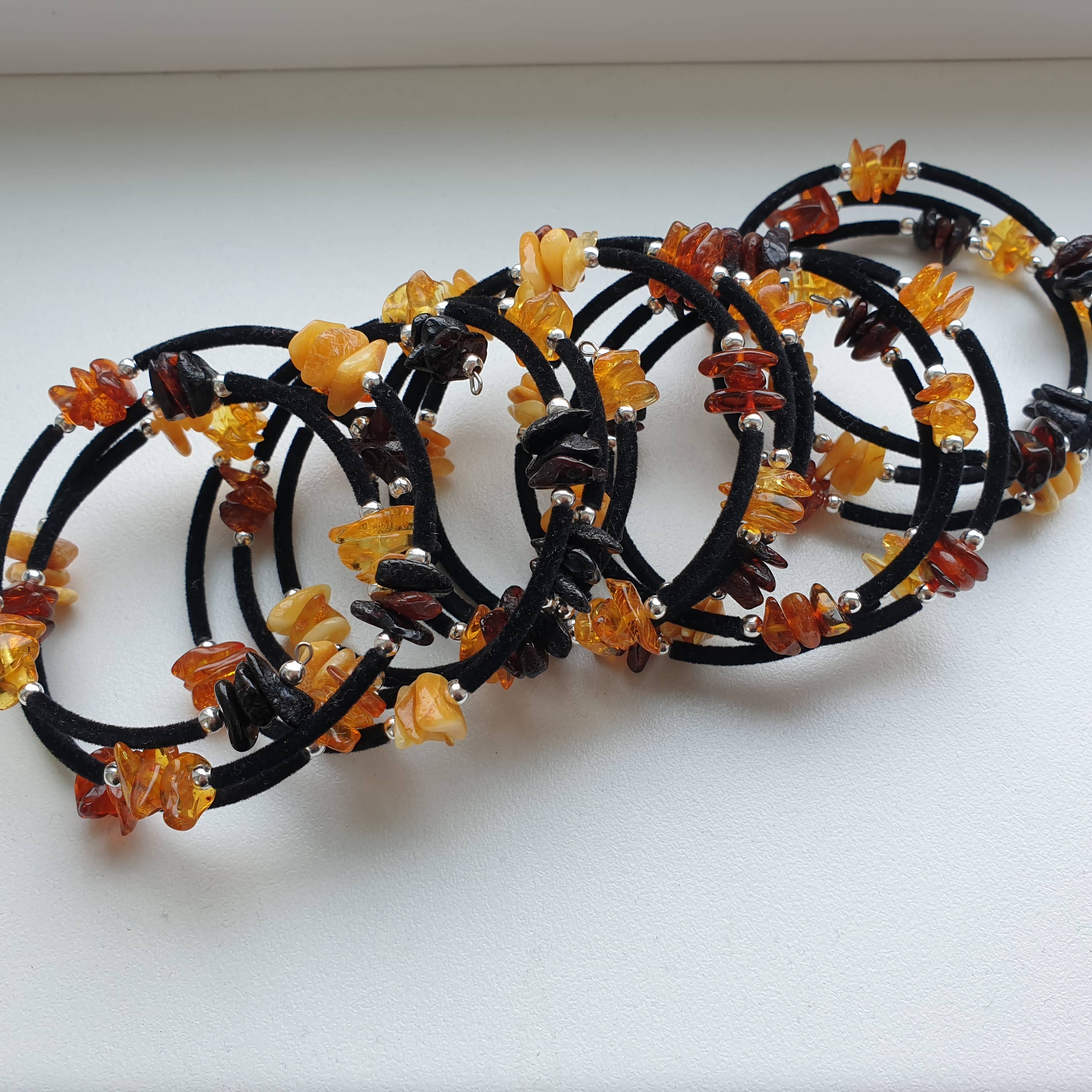AmberLithuania - Wholesale Beaded Bracelet - Amber bracelet Adult Rough gemstine beaded bracelet Crystal9