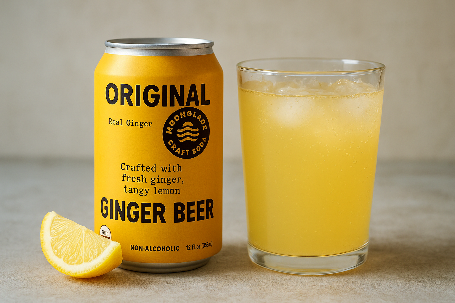 Moonglade Brews - Vente Sodas/boissons gazeuses - San Diego Ginger Beer - Pack de 24 | Canettes de 12 oz1