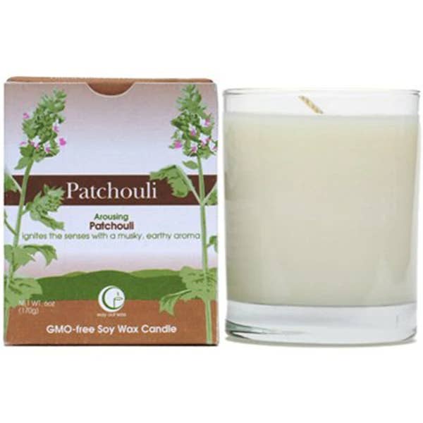 Patchouli Clear Glass Tumbler in Box for wholesale by Way Out Wax