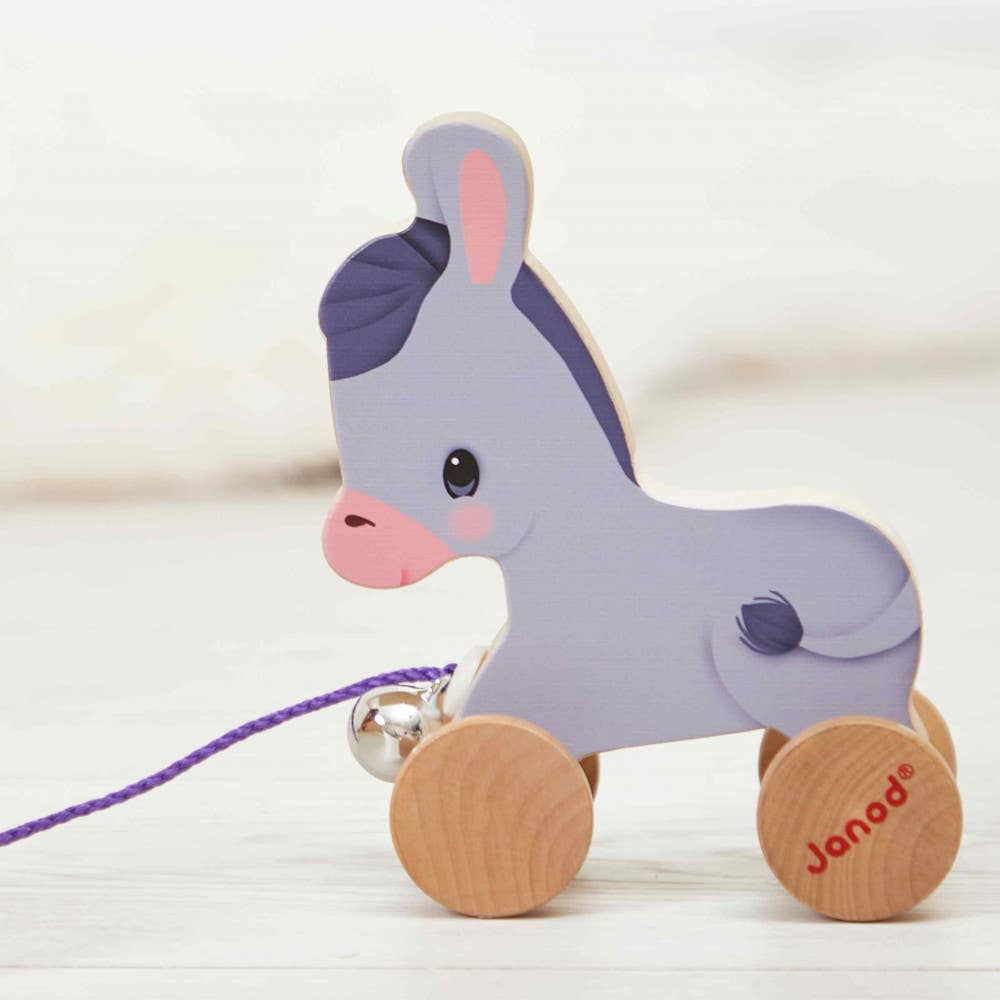 Juratoys – wholesale Wood toy – Child – Farm - Pull-Along Donkey3