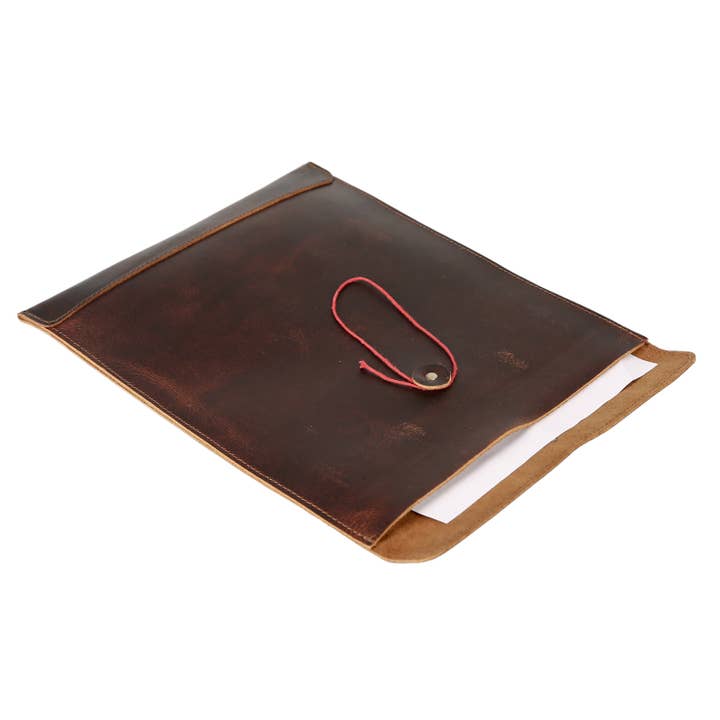 Tuzech Leather - Wholesale Envelopes - Leather Document Holder Mailing Envelope,Office & Work Resume Sales Portfolio Binder Folder-Interview/Legal Document Organizer Handmade (12.5 inches)13