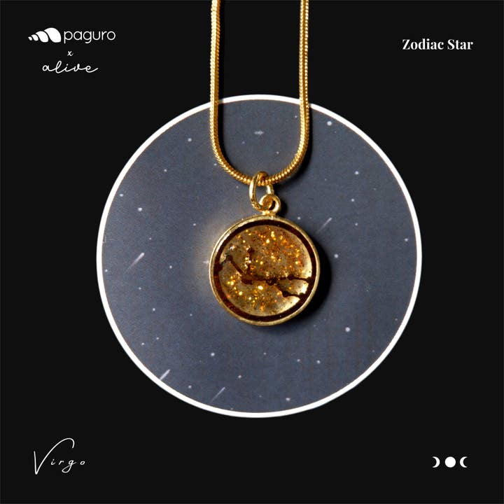 paguroupcycle - Vendita all'ingrosso Collana con ciondolo/pendaglio - Collana sostenibile segno zodiacale della Vergine