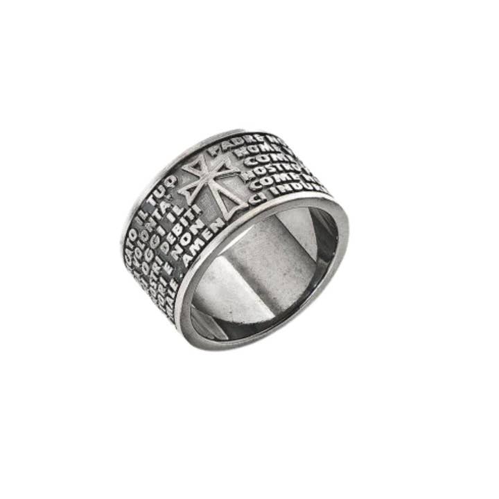 Silver Lord's Prayer Ring (Latin) for wholesale by Guadalupe Gifts