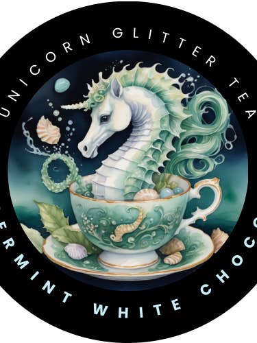 Peppermint White Chocolate Glitter Tea (2 oz bag) for wholesale by Unicorn Glitter Tea