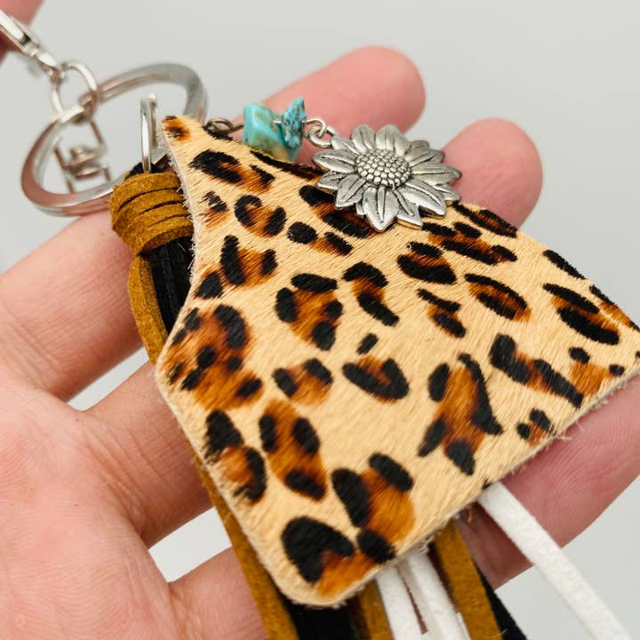 Mio Queena - Wholesale Keychain - Women's - Western Style Geometric Cowhide Keychain