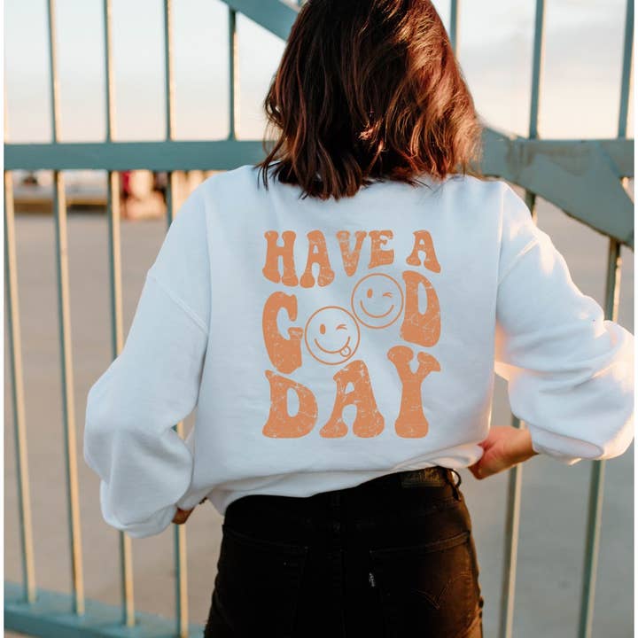 HAVE A GOOD DAY Graphic Unisex Fleece Pullover for wholesale by Shamaim