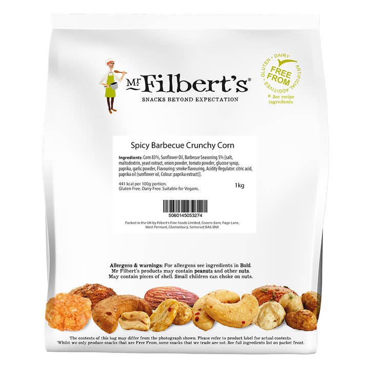 Mr Filbert's – wholesale Nuts – Spicy Barbecue Crunchy Corn Loose Serve 1kg2