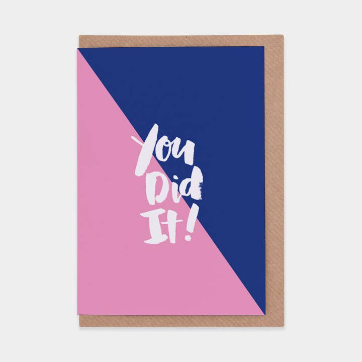 You Did It (Pink / Blue) Greetings Card for wholesale by Evermade