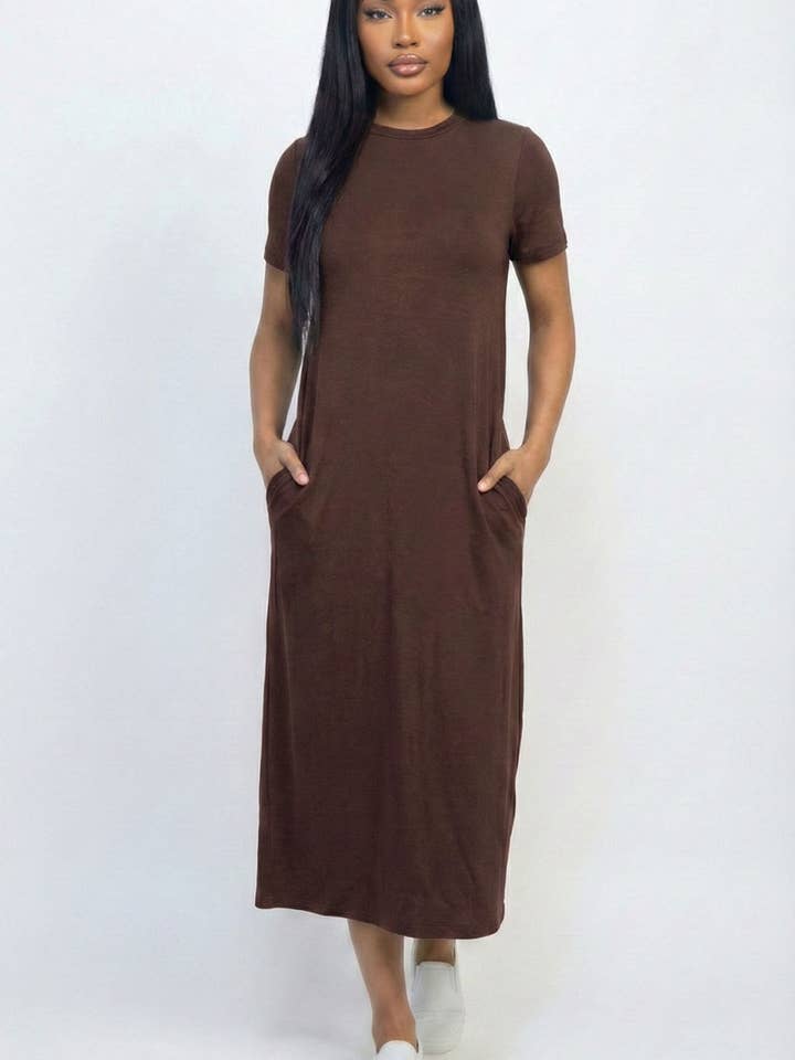 CAPELLA APPAREL - Wholesale Dress - Women's - Side Pocket Tee Dress9