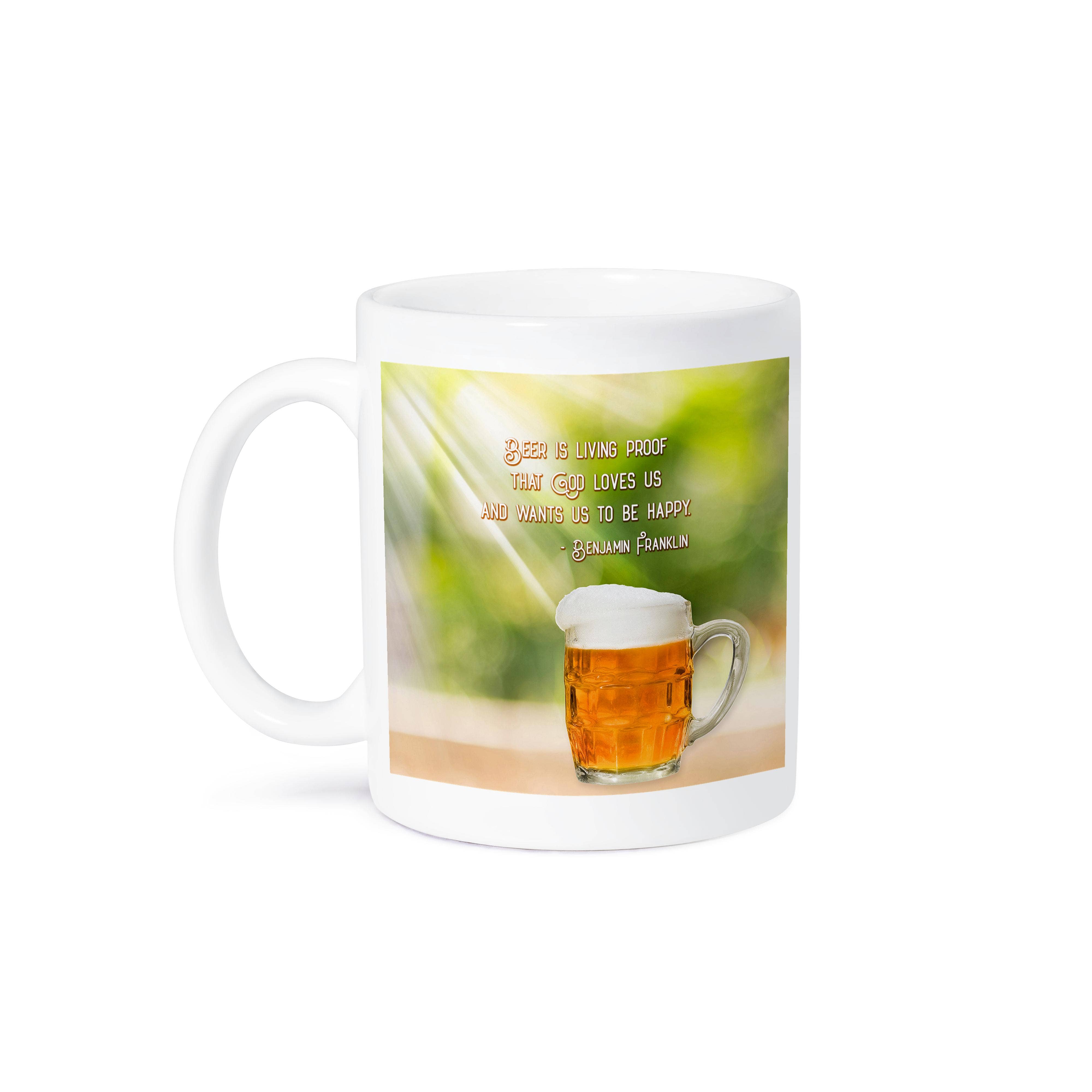 3dRose - Wholesale Coffee Mug - 3dRose, Sunrays, beer mug. Beer is living proof that God loves us. Franklin, Mug8