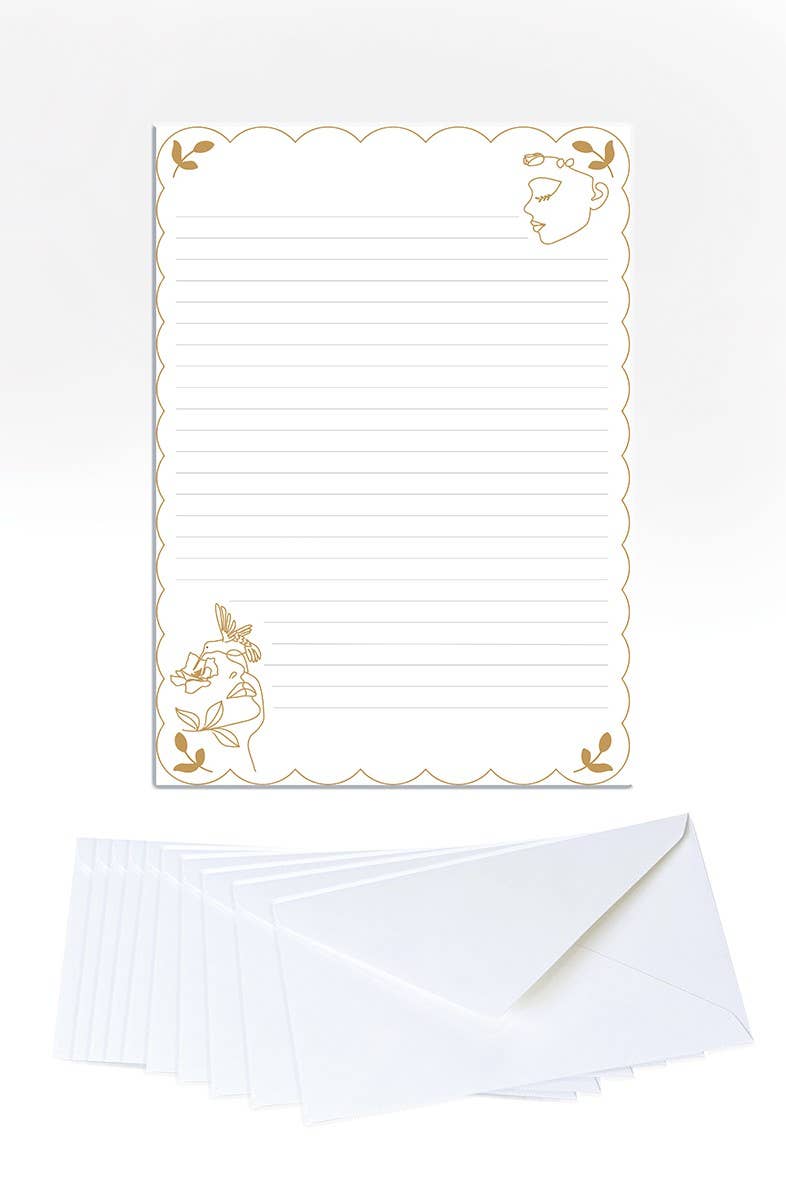 Hirondelle & Cie – wholesale Kontorsmateriel/Notecard Set – Skrivpapper (20 ark och 10 kuvert) - Fleurever0
