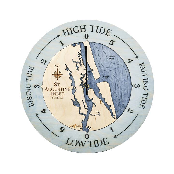 Sea & Soul Nautical Chart Art - Wholesale Wall Clock - Florida East Coast Nautical Chart Tide Clock-Many Locations8