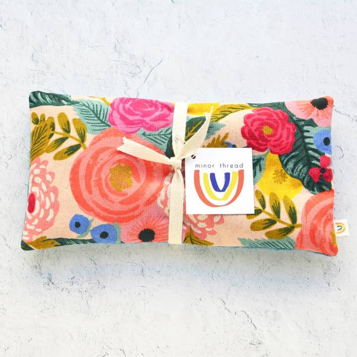 Minor Thread - Wholesale Spa/Therapy Pillow - Juliet Rose Floral in Pink Canvas Botanical Eye Pillow