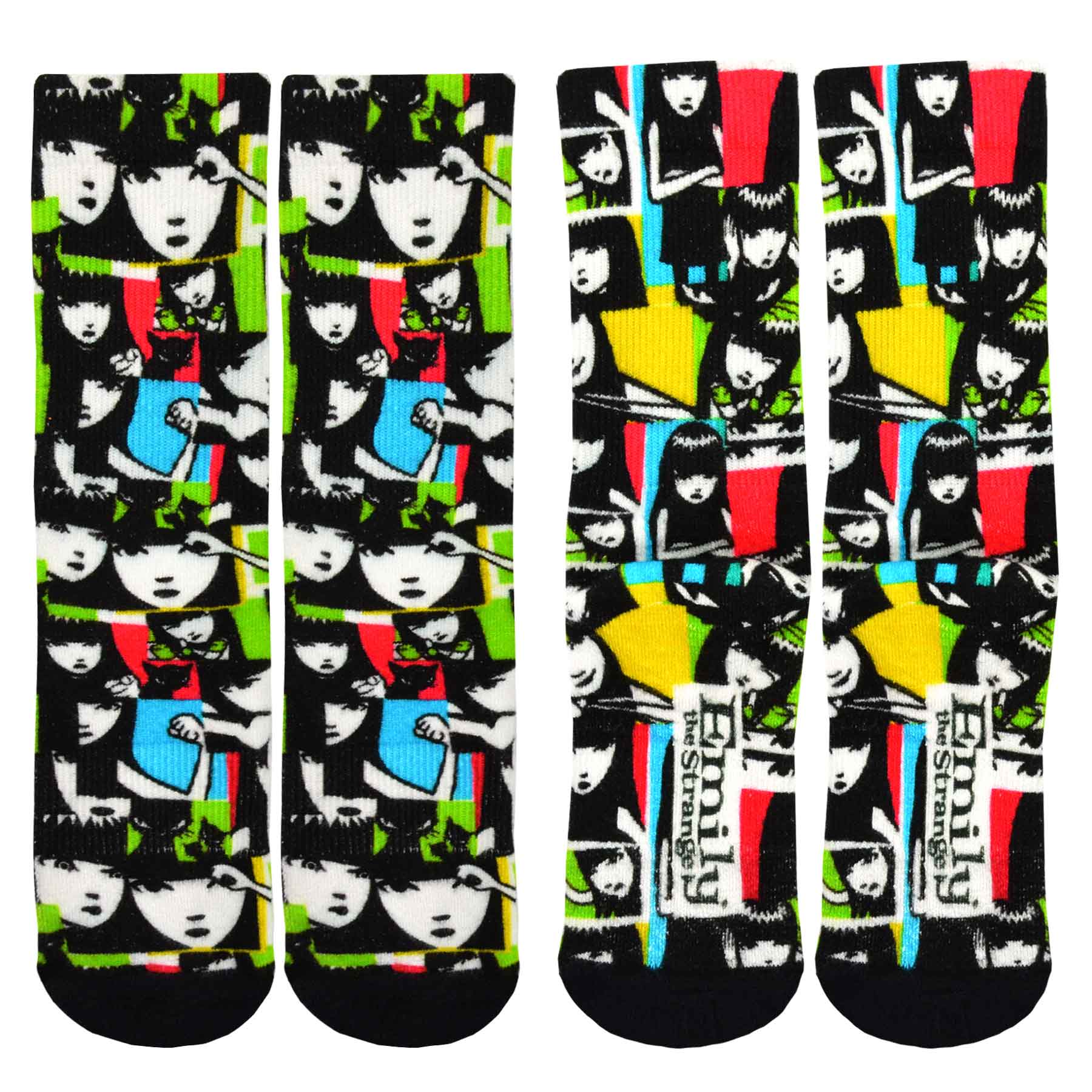 DoodleUS Inc - Wholesale Socks - Women's - Emily the Strange Women Character Printed half Cushion Socks10