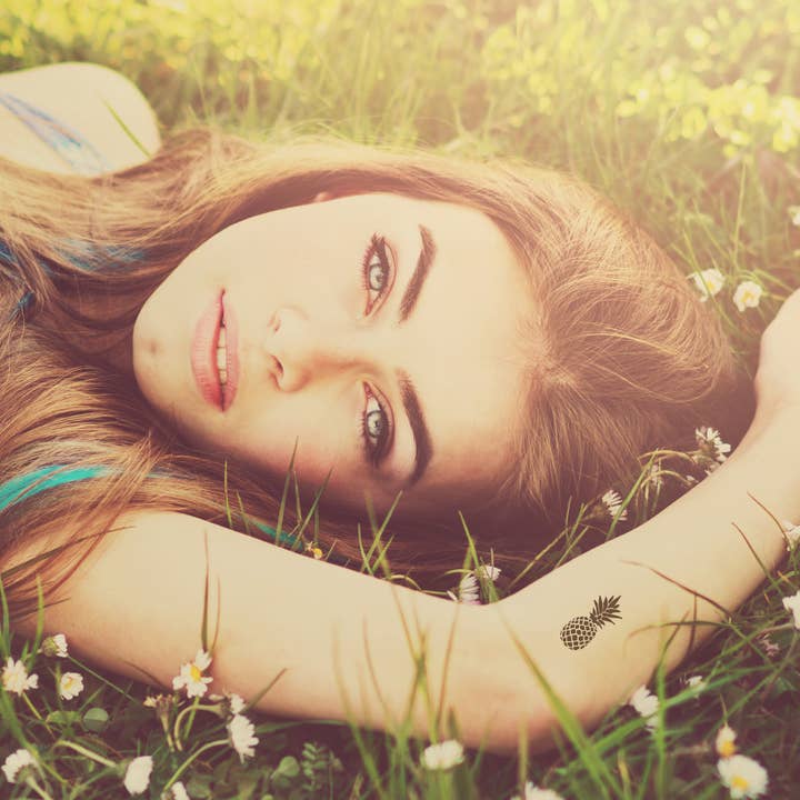 encredelicate – Tatuagem temporária por atacado – Tatuagem temporária pequena de abacaxi (conjunto com 4 unidades)6