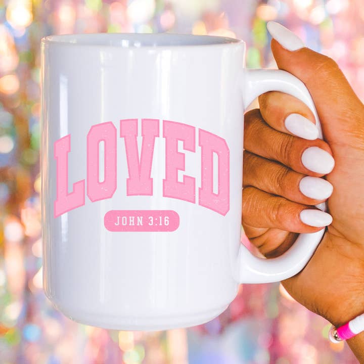 Mug de Saint-Valentin, Loved, cadeau chrétien, décoration de Saint-Valentin pour la vente par Mug and Mini