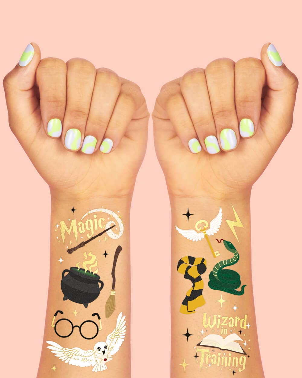 xo, Fetti - Wholesale Temporary Tattoo - Wizard Tats - 56 temporary tattoos, kids party, Harry Potter1