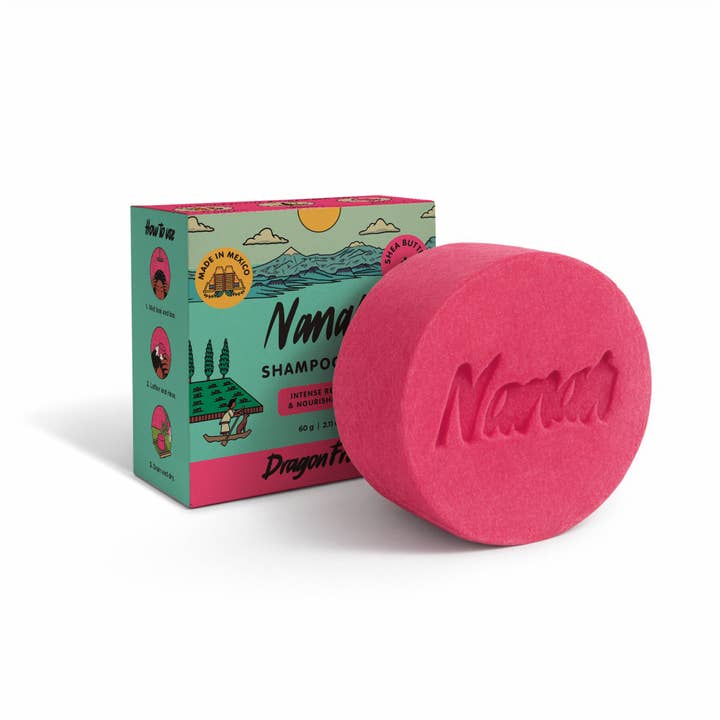 Dragon Fruit Shampoo Bar for Dry, Damaged & Color-Treated Hair | Hydrate, Nourish & Repair | Made in Mexico | Plastic-Free | Waterless | Vegan | 2.12 oz (60 g) for wholesale by Nanah Mexico