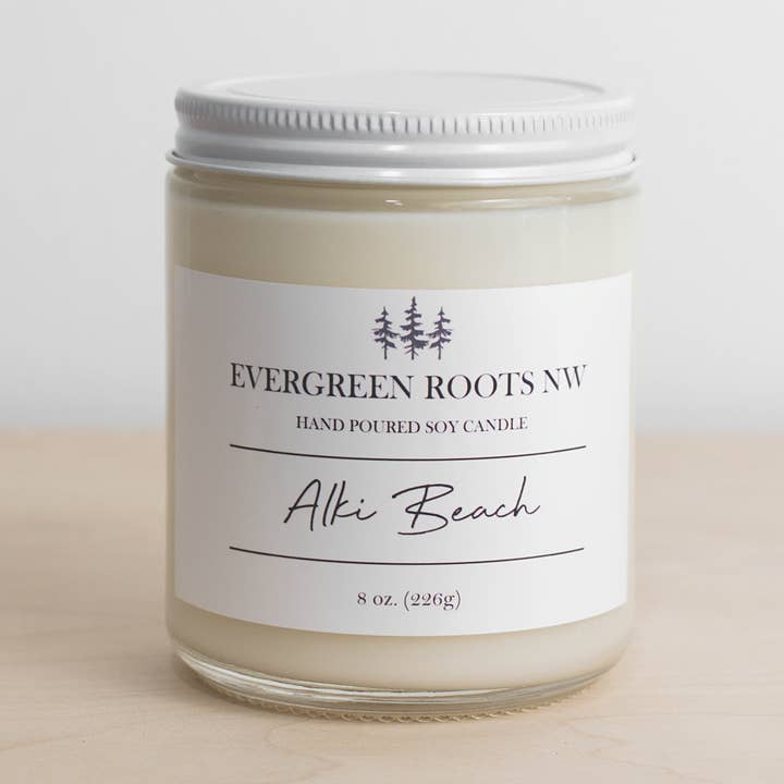 Alki Beach - Vela de soja de 7.6 fl oz para venta al por mayor de Evergreen Roots NW