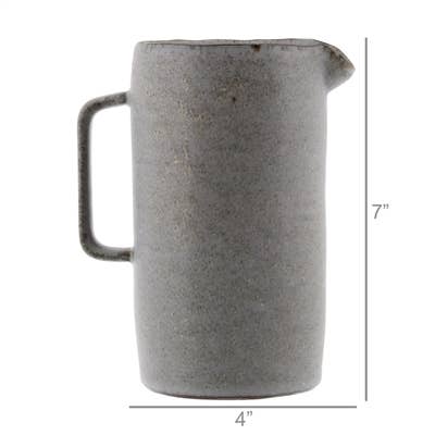 HomArt - Wholesale Pitcher - Tiburon Pitcher, Ceramic - Lrg - Light Grey Glaze2
