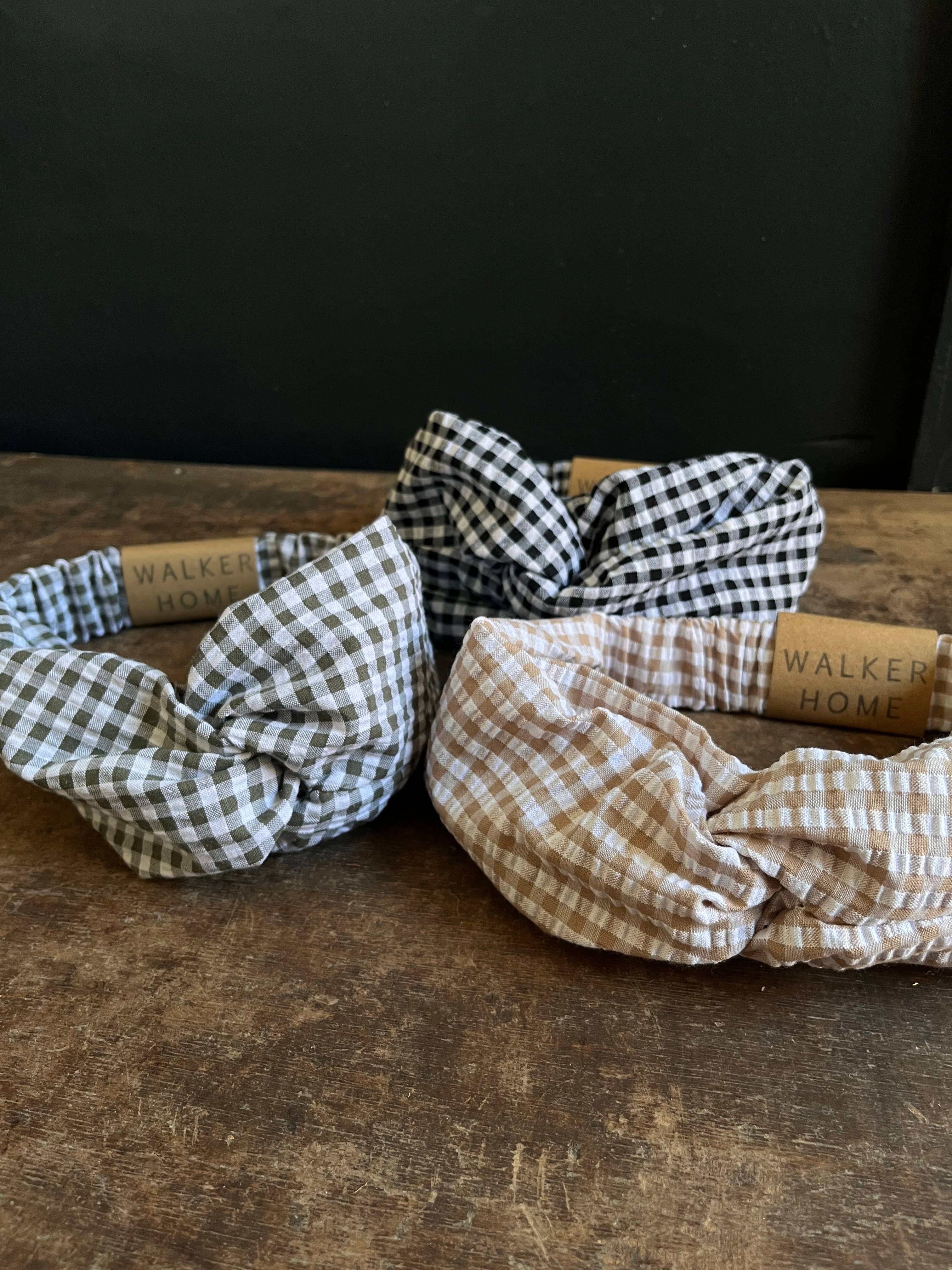 Walker Home - Wholesale Fashion Headband - Women's - Twisted knot headband - Seersucker gingham1