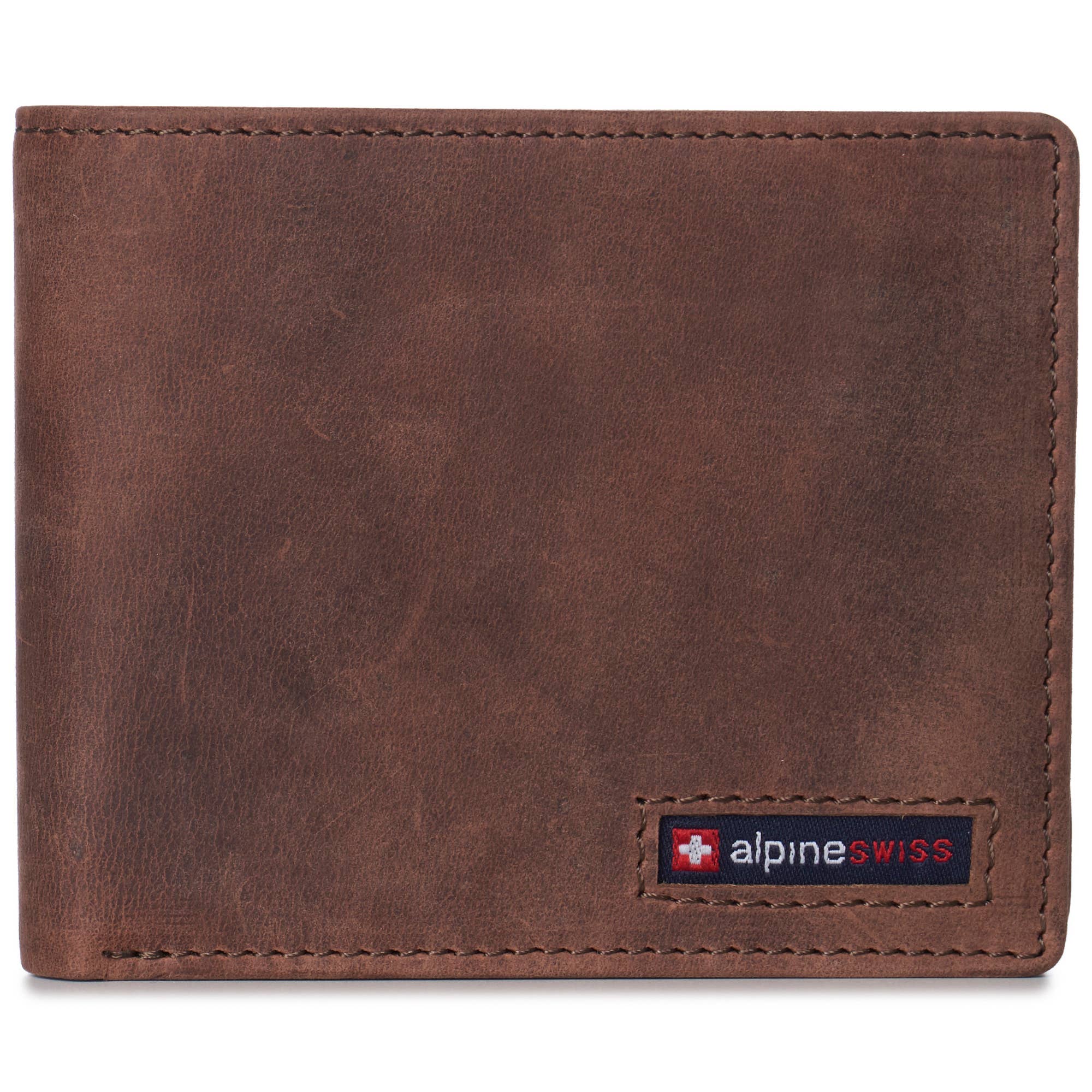 Alpine Swiss - Vente Portefeuille – homme - Alpine Swiss Commuter Portefeuille à deux volets RFID pour homme 2 fenêtres d'identification - Portefeuille 99232