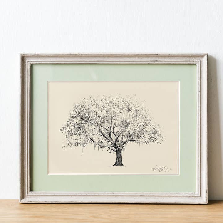 Big Gordonston Oak Tree - Botanical Art Print for wholesale by Fly Young Studio