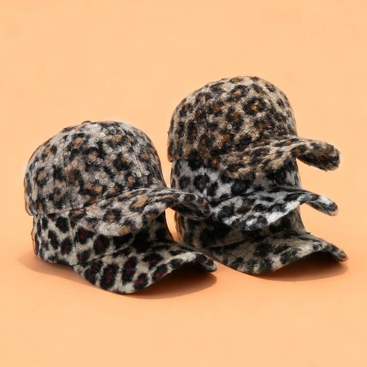 Women’s Leopard Print Baseball Cap Retro Duckbill_CWAH04725 for wholesale by ACCITY
