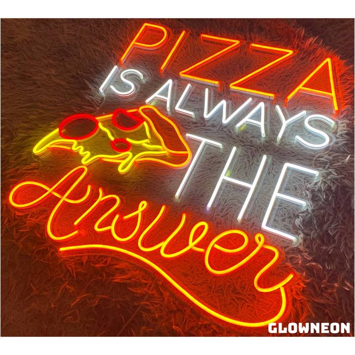 Glow Neon - Wholesale Neon Sign - Pizza Is Always The Answer Neon Sign, Pizza Italian Signs1