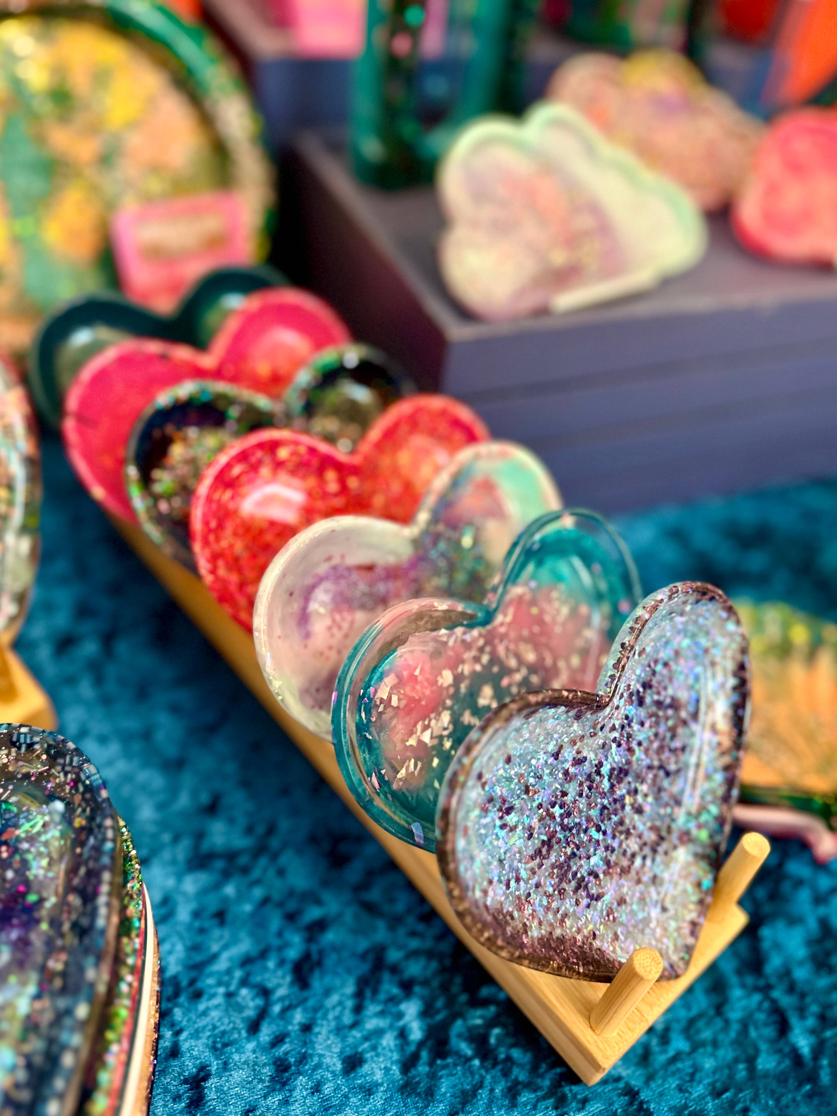 Prescription Resin - Wholesale Jewelry Dish - RESIN HEART JEWELLERY DISH | RING TRAY x 6 MIXED ASSORTMENT3