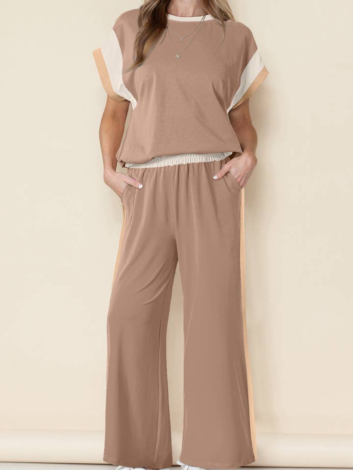 Lovesoft - Wholesale Lounge Set - Women's - Multicolor Color Block Detail Casual Two-piece Set19