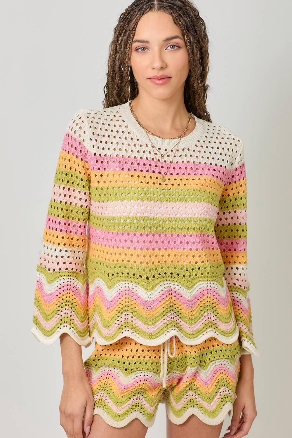 Mystree - Wholesale Pullover-trui - Dames - 61007 Open Stitch High Low Trui22