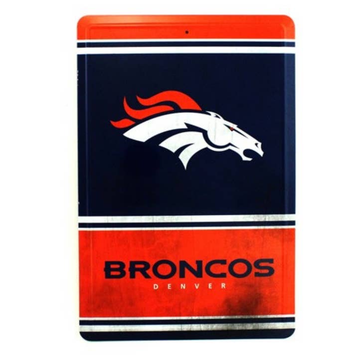 8"x12" Tin Sign- Denver Broncos for wholesale by St. Louis Wholesale LLC