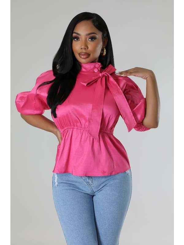 5besties inc - Wholesale Blouse - Women's - Puff Sleeve Blouse