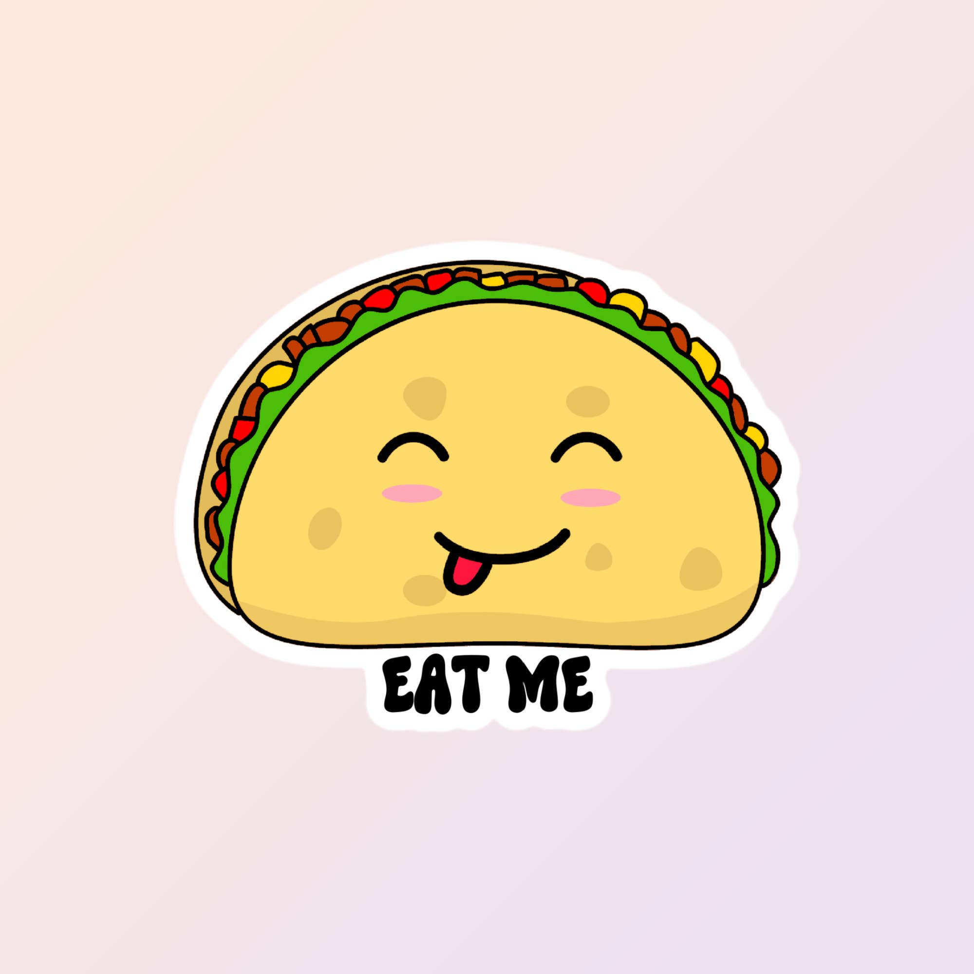 Sorry Not Sorry Co – wholesale Sticker – Funny Taco Stickers, Eat Me, Adult Humor Stickers, Kawaii