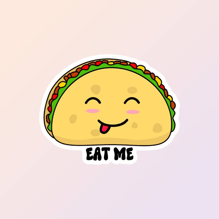 Sorry Not Sorry Co - Venta al por mayor Pegatina - Pegatinas divertidas para tacos, Eat Me, pegatinas de humor para adultos, kawaii