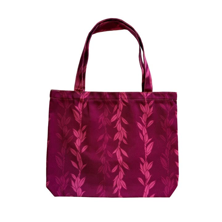 The Keiki Dept - Wholesale Tote Bag - Women's - Pink Maile Strands Canvas Zipper Tote Bag2