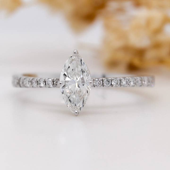 Marquise-sleben Diamant Forlovelsesring – 0,67 ct for engroshandel hos Nova Jewels LA