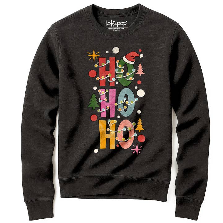 Ho Ho Ho Festive Holiday Season Sweatshirt, Christmas Gifts for wholesale by Loftipop