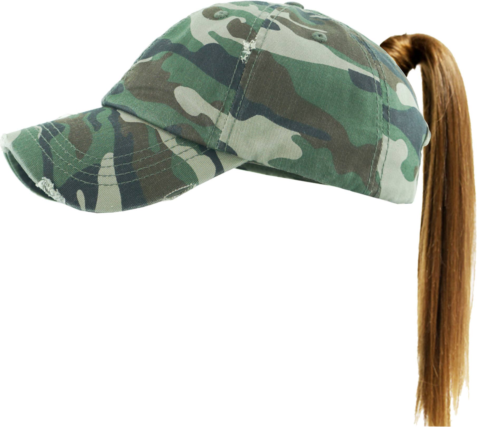 KBETHOS - Wholesale Ponytail Cap - Women's - Ponytail Washed Distressed Cotton Cap7