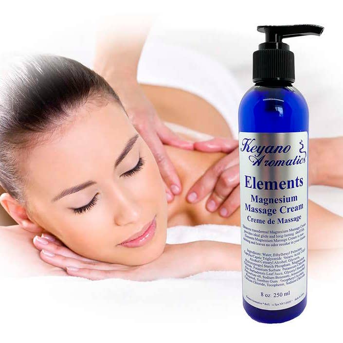Crème de massage au magnésium Elements 8 oz pour la vente par Keyano Aromatics