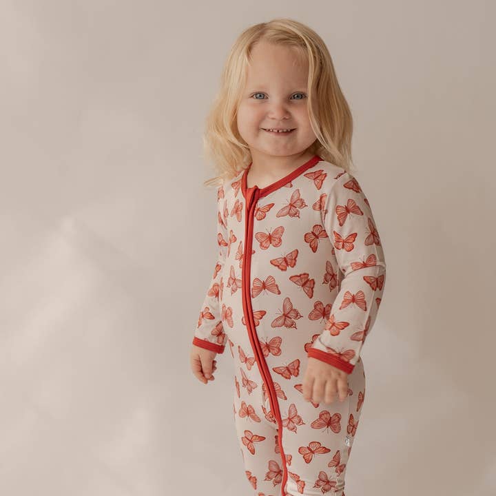 Sommerfugl | Bambus Lynlås Romper for engroshandel hos Annie Bean & Co